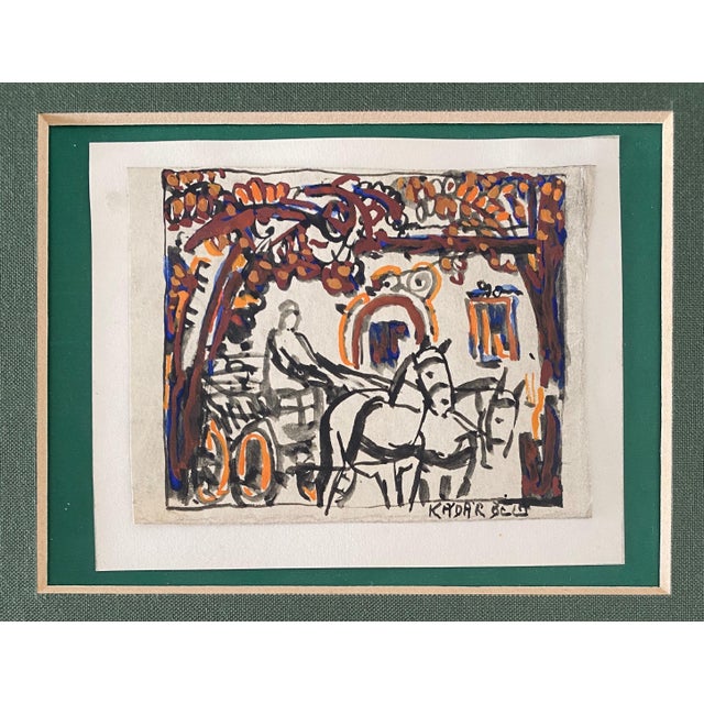 Bela Kadar Bela Kadar, Hungarian Artist Modern Mixed Media Horse and Buggy Bela Kadar For Sale - Image 4 of 9
