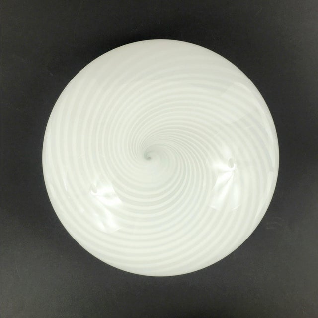 White murano glass ceiling light/flush mount (italy, 1970s). This stunning hand-crafted piece features the refined murano...