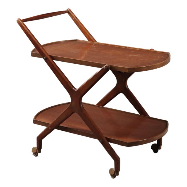 Vintage Kitchen Trolley in Beech, Italy, 1950s For Sale