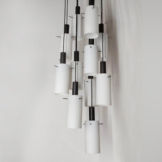 Large Vintage Italian Cascade Suspended Chandelier from Stilnovo, 1960s For Sale - Image 13 of 16