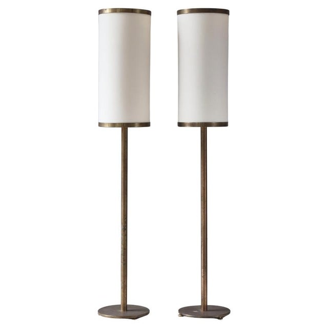 Modern Danish Large Floor Lamps in Patinated Brass by Kay Kørbing, 1960s, Set of 2 For Sale - Image 18 of 18
