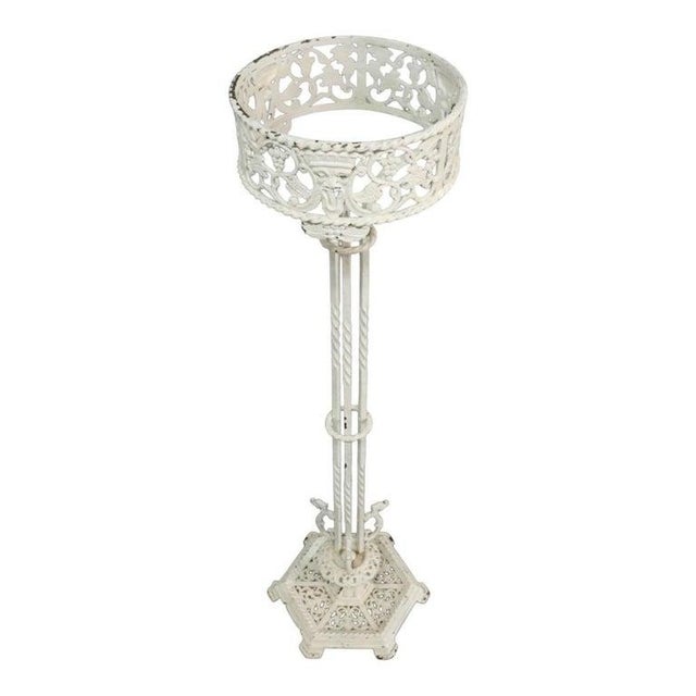 Oscar Bach Oscar Bach Painted Bronze Figural Crowned Mask, Grape & Leaf Plant Stand C1920 For Sale - Image 4 of 7