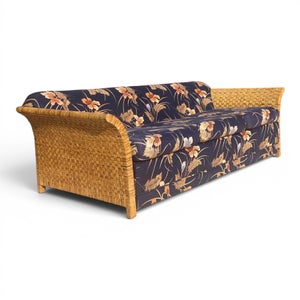 1980s Vintage Coastal Wicker Rattan Sofa