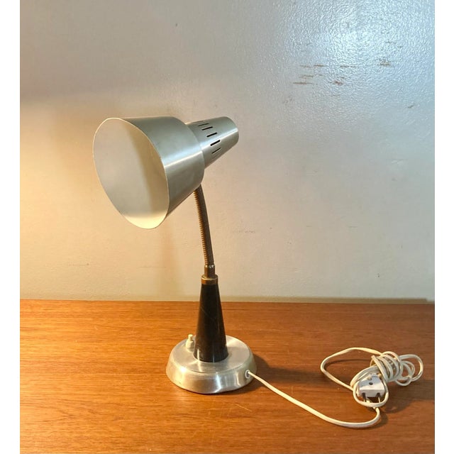Grey Industrial Gooseneck Table Lamp, 1960s For Sale - Image 12 of 12
