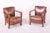 Art Deco Brown Walnut & Leather Dining Chairs, 1930s, Set of 3 For Sale - Image 6 of 12