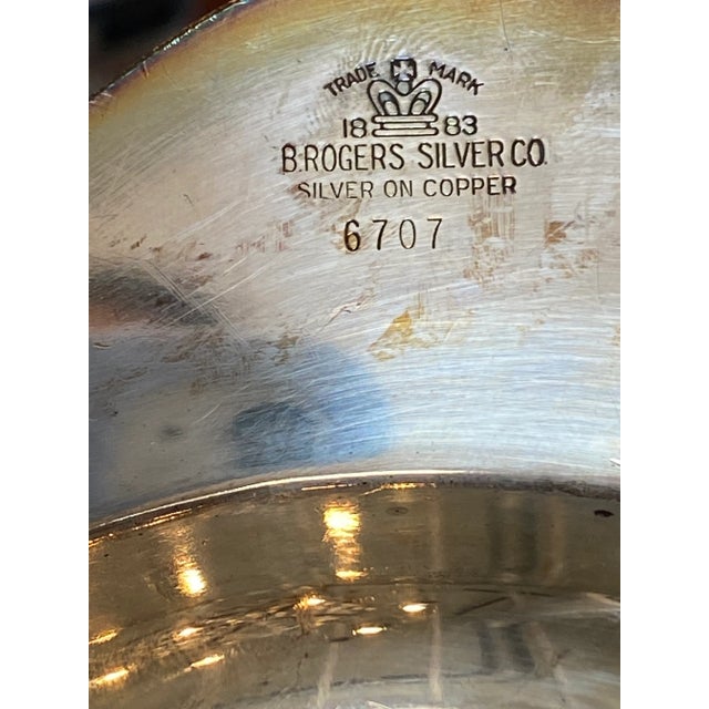 Silver Antique Silverplate Bar Tray With Crest For Sale - Image 8 of 9