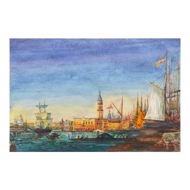 'Venice, Bacino DI San Marco, Circa 1900' Attributed to Felix Ziem, Venetian Vedute, St. Mark's Place, Santa Maria For Sale