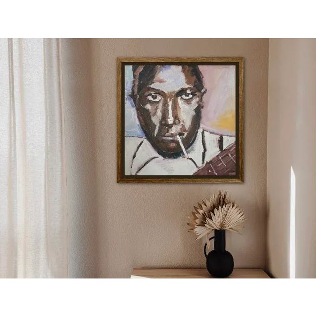 Modern Portraiture, Robert Johnson in Oil For Sale - Image 4 of 8