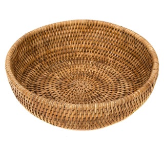 Boho Chic Artifacts Rattan Decorative Bowl For Sale