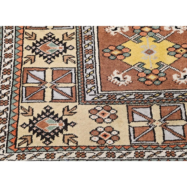 Vintage Turkish Area Rug, Handwoven Tribal Wool, Prayer Design, 1930s, 4' x 7' For Sale - Image 14 of 15