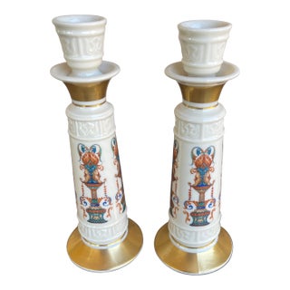 Mid 20th Century Lenox Usa Lido Candlesticks - Pair For Sale