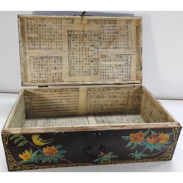 Late 19th Century 19th Century Hand-Painted Korean Trunk For Sale - Image 5 of 11
