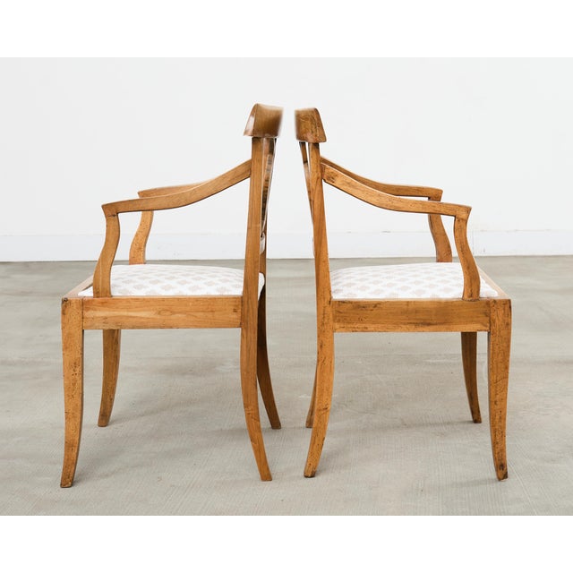 Wood Pair of 19th Century Country French Provincial Fruitwood Armchairs For Sale - Image 7 of 18