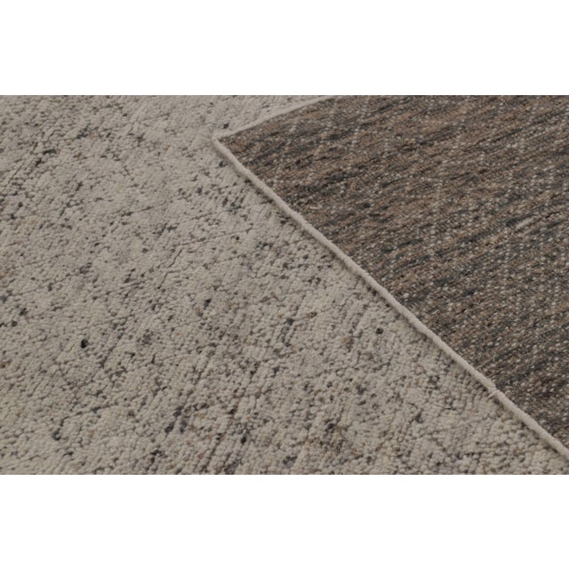 Beige Rug & Kilim’s Modern Rug in Dusty Taupe Micro-Geometric Pattern For Sale - Image 8 of 8