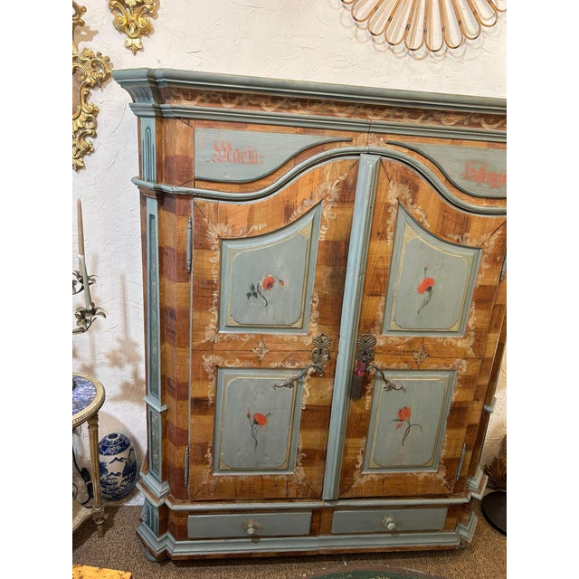 Austrian Wedding Armoire, 18th Century For Sale - Image 4 of 18