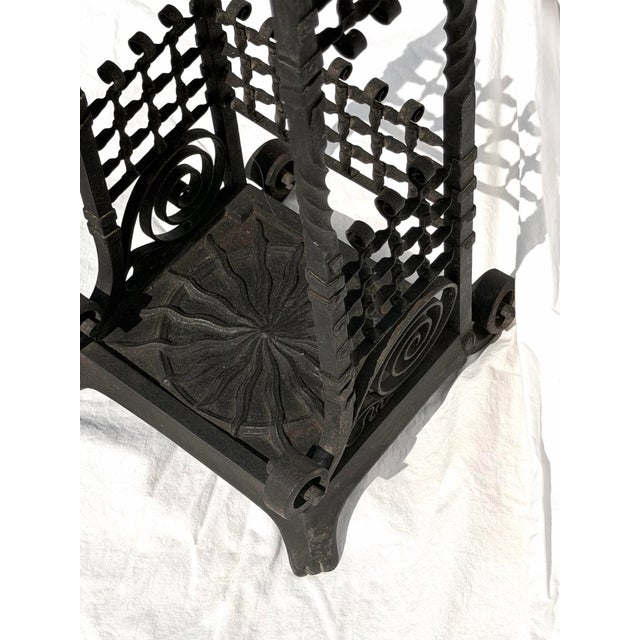 Thomas Jekyll (Attr.) (1827-1881) Cast and Wrought Iron Walking Stick Stand, Umbrella Stand, or Fire Place Tool Stand c.1875 For Sale - Image 4 of 12