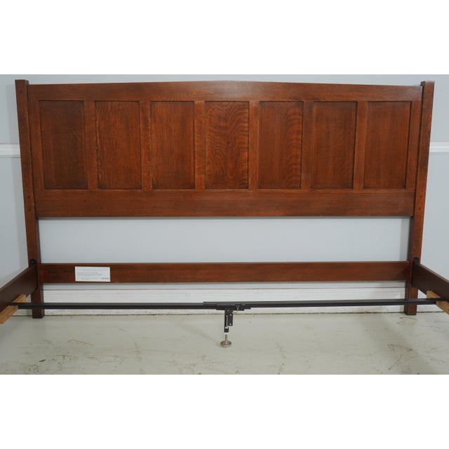 2010s Stickley King Size Mission Oak Arts & Crafts Panel Bed For Sale - Image 5 of 15