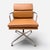 Mid-Century Modern Late 20th Century Eames Aluminum Group Side Chair With Arms by Herman Miller – Brown Leather For Sale - Image 3 of 9