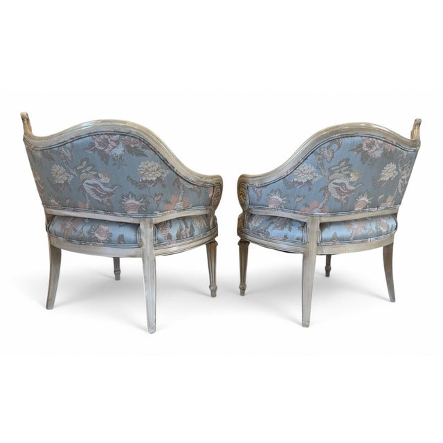 Maison Jansen 1950s Maison Jansen Inspired Leaf-Back Slipper Chairs - A Pair For Sale - Image 4 of 18