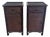 Pair Vintage British Colonial Faux Burnt Bamboo & Cane Nightstands For Sale