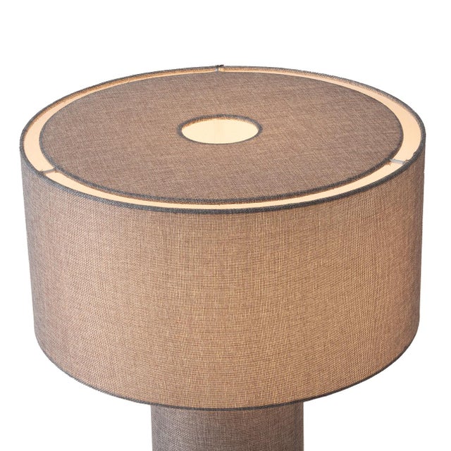 Moonlight Table Lamp - Cashmere Gray Linen Shade, Dimmer Switch For Sale In Los Angeles - Image 6 of 6