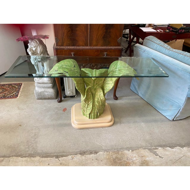 Contemporary 1970s Serge Roche Style Leaf Console and Mirror For Sale - Image 3 of 9