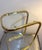 1960s-70s Milo Baughman style brass/glass "C" side table. Excellent condition.