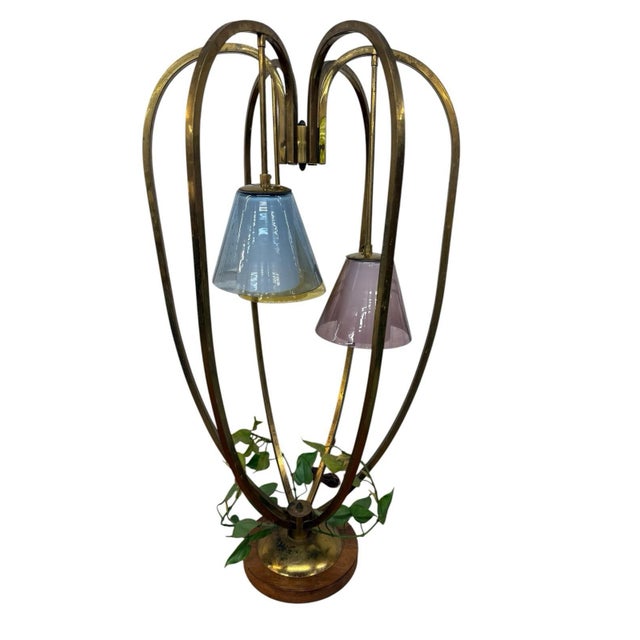 Wood 1960s Mid-Century Modern Walnut & Brass Cage Lamps - Set of 2 For Sale - Image 7 of 10