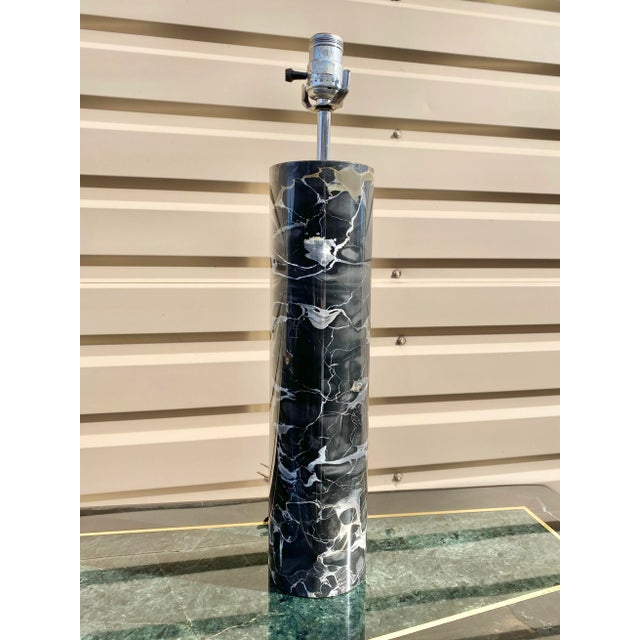 Robert Sonneman Cylindrical Marble Lamp For Sale - Image 6 of 15