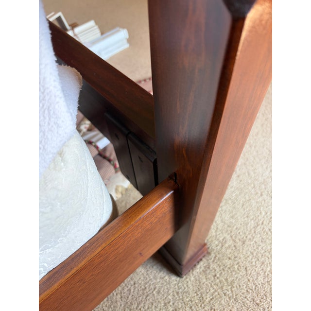 Dixie Furniture Chippendale Mahogany 4 Poster Queen Bed, 2 Nightstands, and 1 Highboy Dresser For Sale - Image 6 of 18