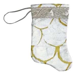 Palm Orleans X B. Viz Handmade Mini Stocking Ornament - Oyster Scallop Silver & Gold