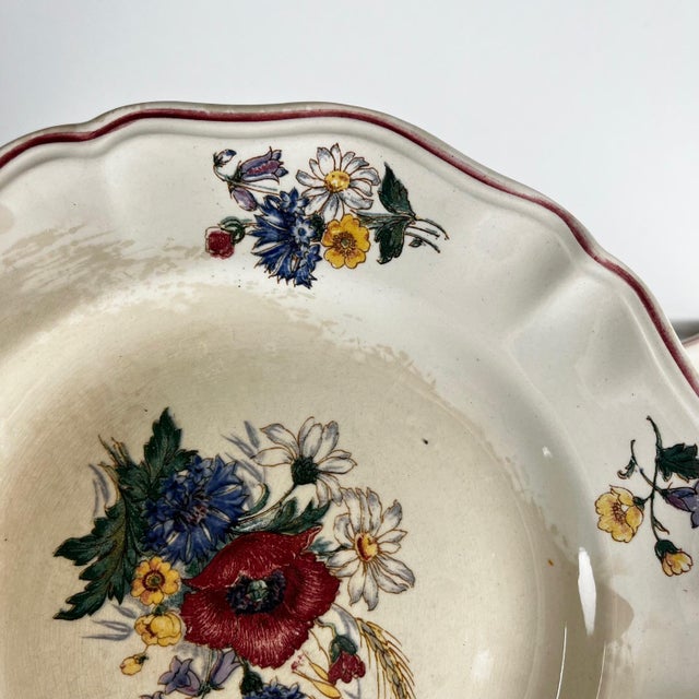 20th Century Flat Semi-Deep Agreste Plates from Sarreguemines, 1930s, Set of 6 For Sale - Image 9 of 11