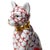 Abstract Herend Style Sitting Kitty Cat Figurine With Red Fishnet Pattern and Gold Decoration Porcelain Ceramic Sculpture For Sale - Image 3 of 8