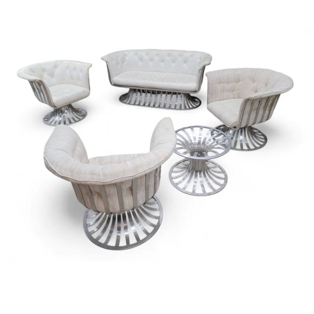 Mid Century Modern Extruded Aluminum Indoor/Outdoor Attributed to Russel Woodard For Sale - Image 9 of 11