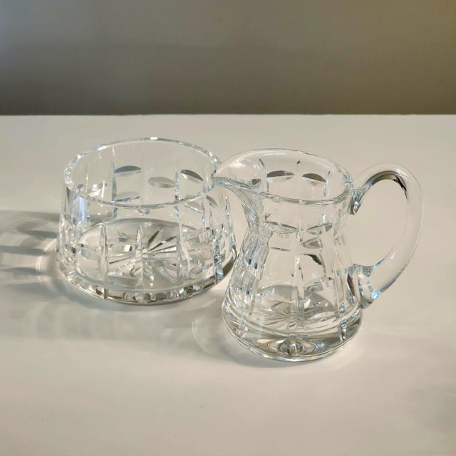 Contemporary 1960s Creamer Pitcher and Sugar Bowl Set Tralee by Waterford Crystal For Sale - Image 3 of 14
