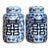 Vintage Asian Double Happiness Lidded Urns - A Pair For Sale