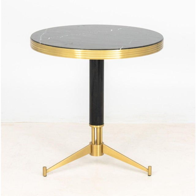Metal Art Deco Style Marble Top Side Table For Sale - Image 7 of 7