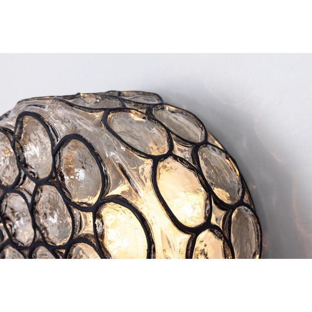 Iron and Glass Wall or Ceiling Light attributed to Limburg, Germany, 1960s For Sale - Image 12 of 14