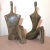 1980s Large Modern Itzik Benshalom Figural Patinated Nude Bronze Statue Couple - Set of 2 For Sale - Image 12 of 12