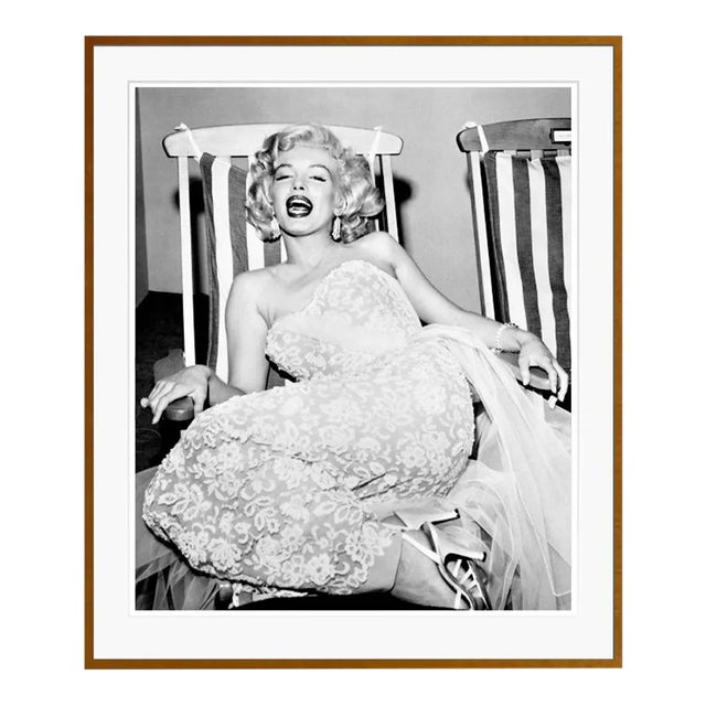 Marilyn Monroe in Deckchair Brown Framed Archival Pigment Print For Sale