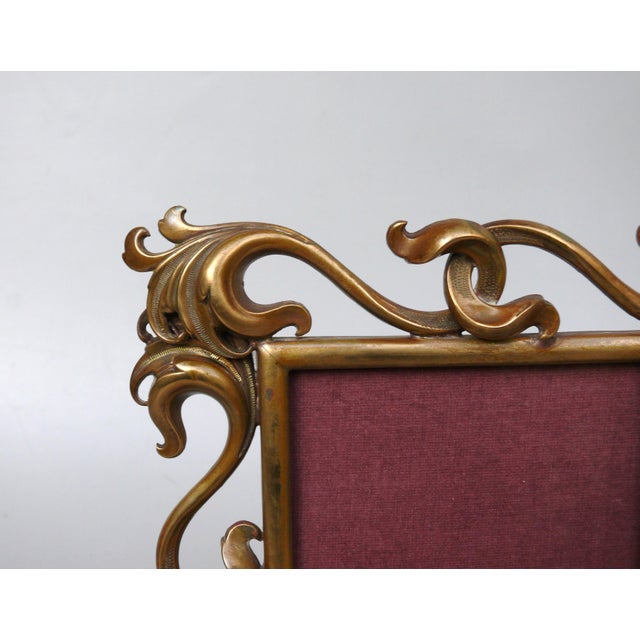 Art Nouveau Style Handmade Floral Picture Frame in Brass, Germany, 1890s For Sale - Image 13 of 18