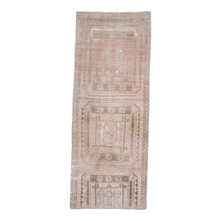 1970s Vintage Handmade Turkish Wool Cotton Beige Area Rug For Sale