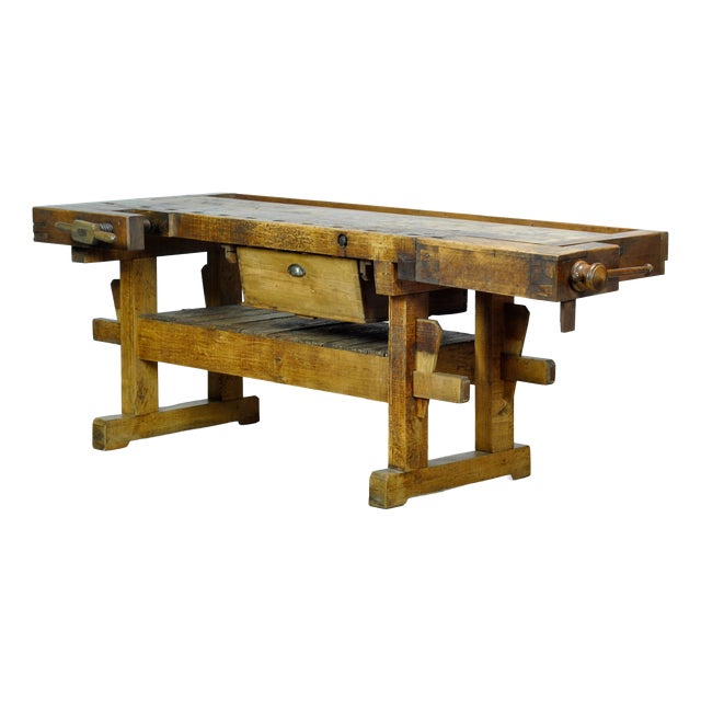 Oak Carpenters Workbench, 1920s For Sale