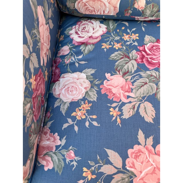 Vintage 1970s Rattan Club Chair With Updated Upholstery For Sale In Seattle - Image 6 of 11