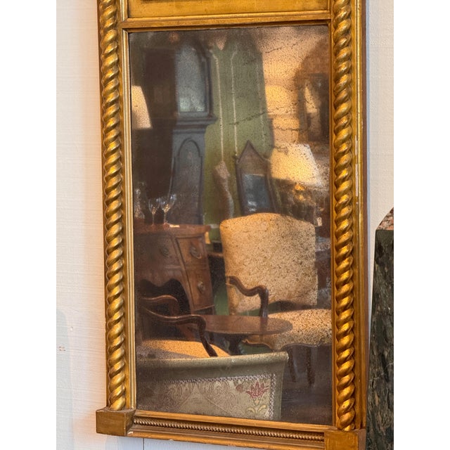 19th Century Giltwood Trumeau Mirror With Neoclassical Relief Panel For Sale - Image 9 of 10