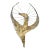 1970s Brutalist Metal Phoenix Bird Sculpture on Natural Stone For Sale