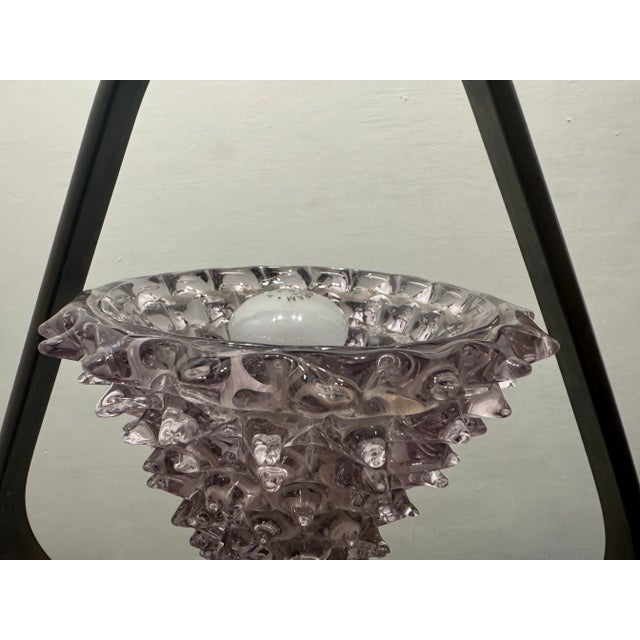 1960s Vintage Lavender Rostrato Bronze Pendant in Murano Glass, 1960s For Sale - Image 5 of 9