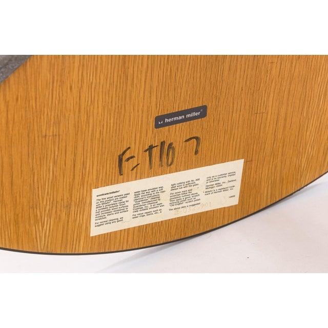 Herman Miller Side Table Wood Top With Metal Base Modern Furniture Design For Sale In Detroit - Image 6 of 7