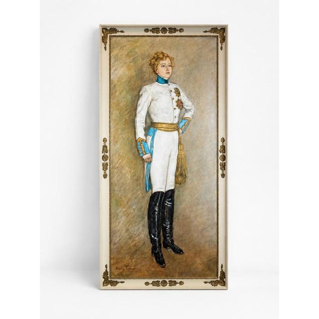 Antoine Ferracci, Portrait, Large Oil on Canvas, Framed For Sale - Image 6 of 6