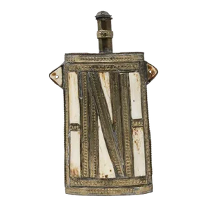 Moroccan Berber Tuareg Metal Tribal Flask Overlay